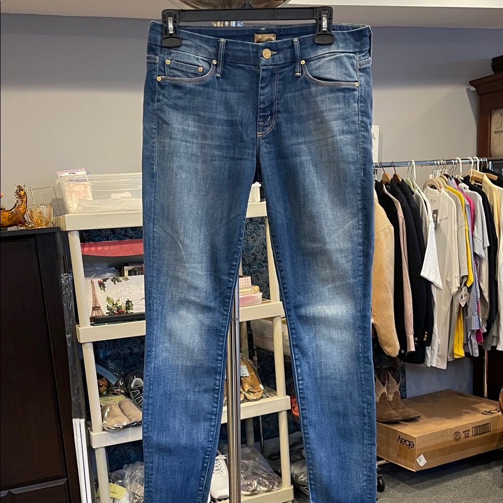 Mother The Looker Ankle Fray Jeans Size 28 Wicked Games Skinny Leg Normcore
